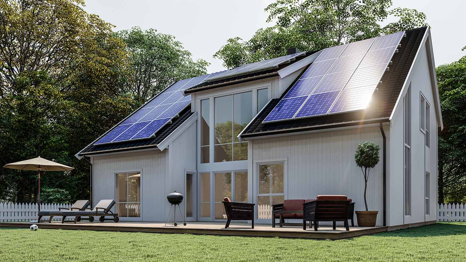 solar panels on modern houses